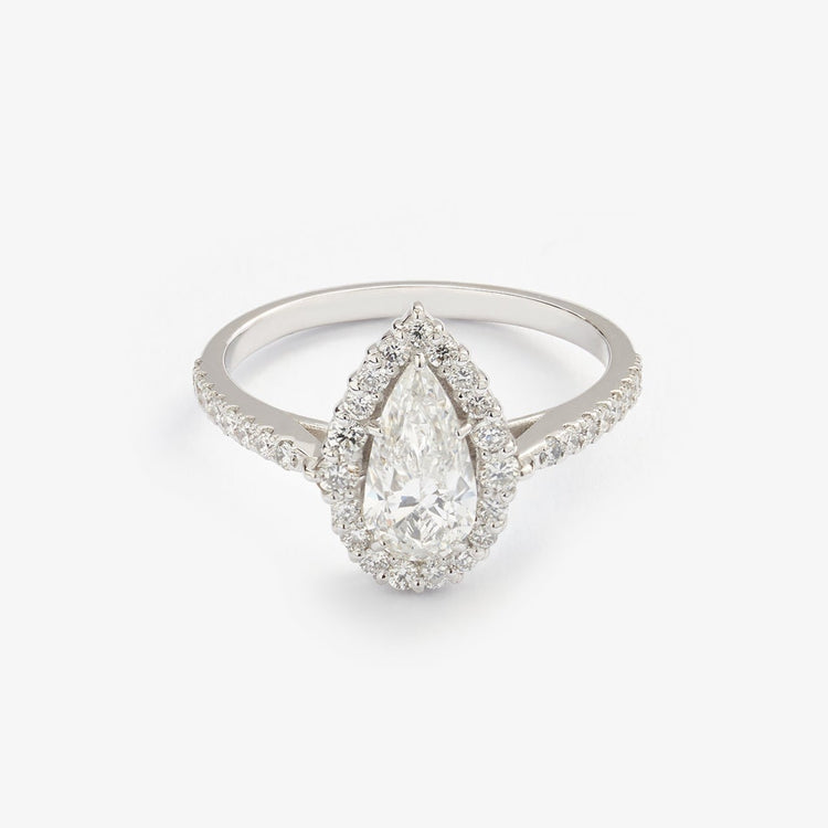 Каблучка з діамантом Pear 0,7 ct