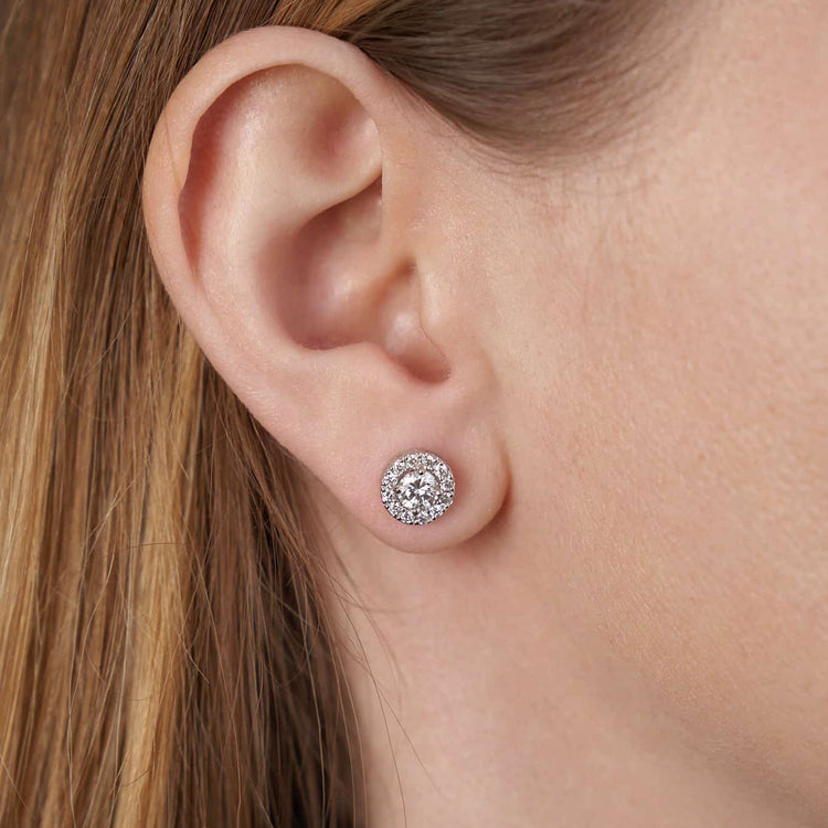 Сережки з діамантами Round по 0,3 ct