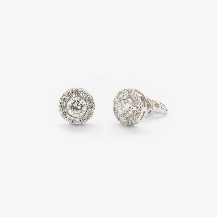Сережки з діамантами Round по 0,3 ct