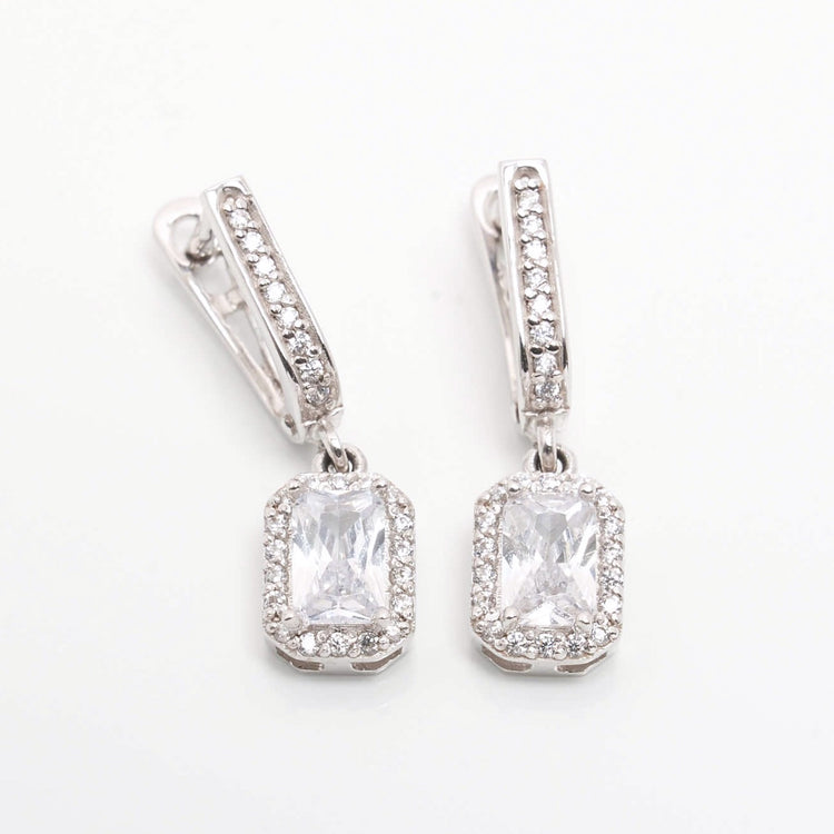 Золоті сережки з діамантами Radiant по 0,5 ct