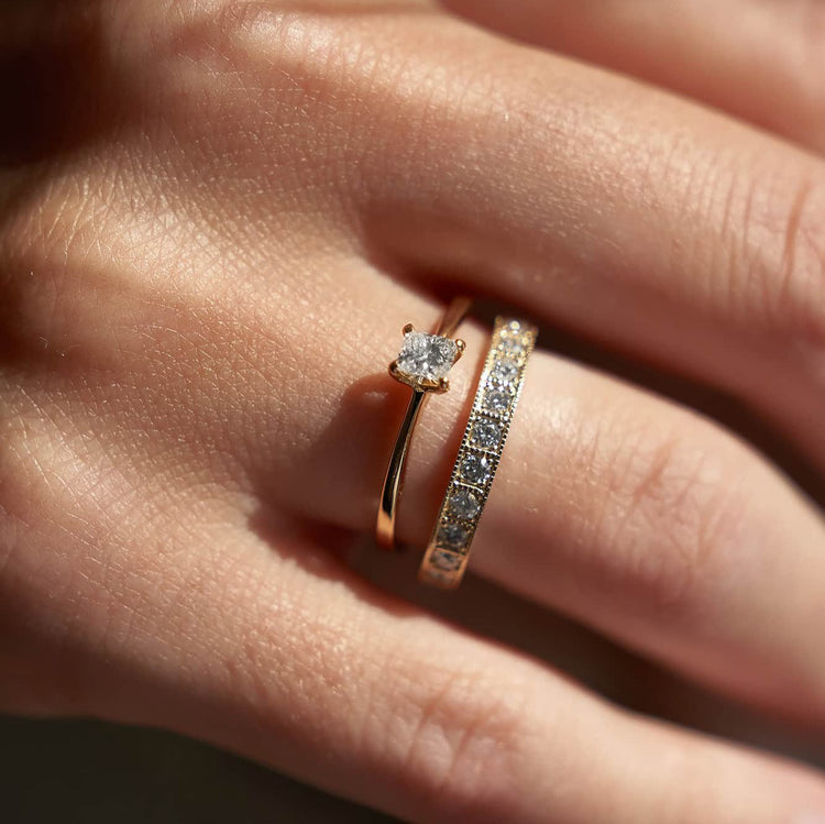 Каблучка з діамантом Princess 0,2 ct