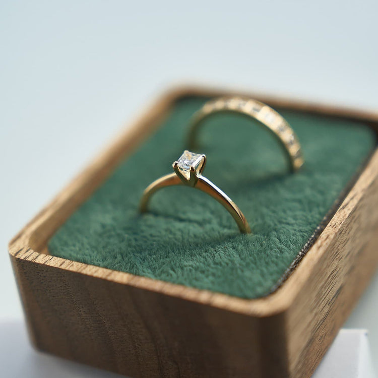 Каблучка з діамантом Princess 0,2 ct