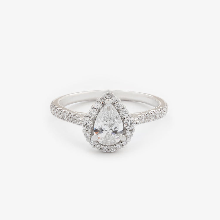 Каблучка з діамантом Pear 0,5 ct