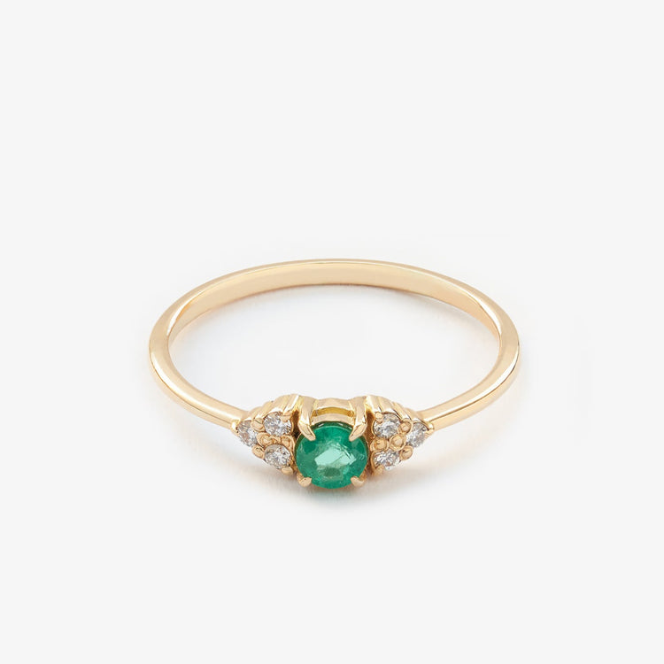 Каблучка з смарагдом Round 0,2 ct