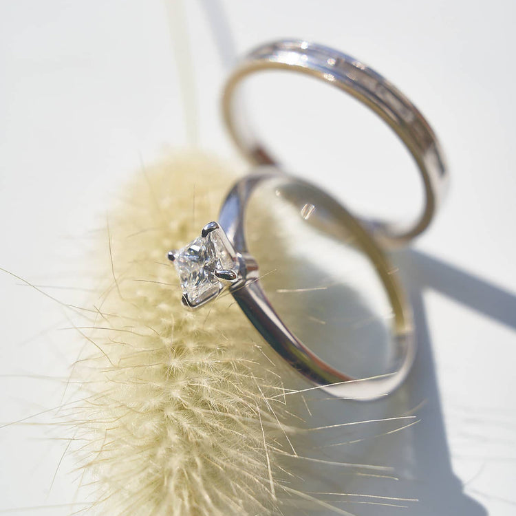 Каблучка з діамантом Princess 0,3 ct