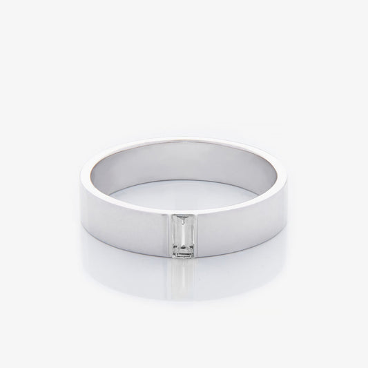 Золота каблучка з діамантом Baguette