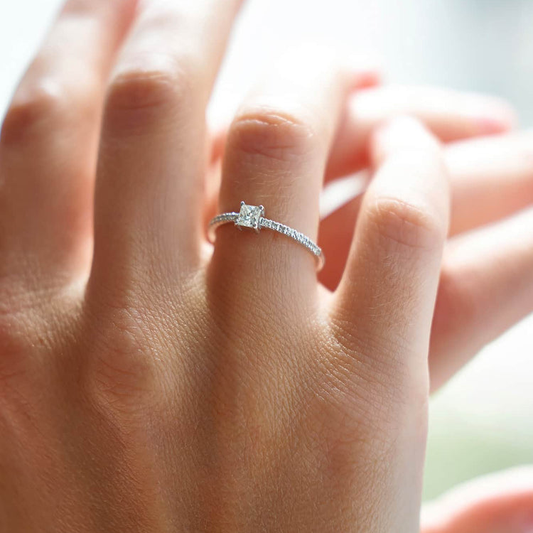 Каблучка з діамантом Princess 0,2 ct