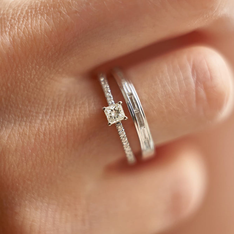 Каблучка з діамантом Princess 0,2 ct