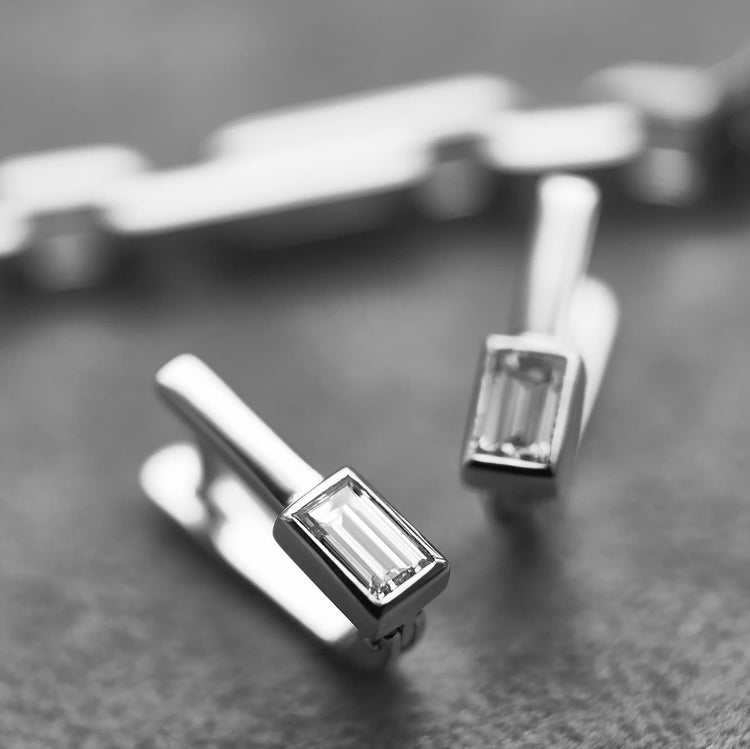 Сережки з діамантами Baguette по 0,3 ct