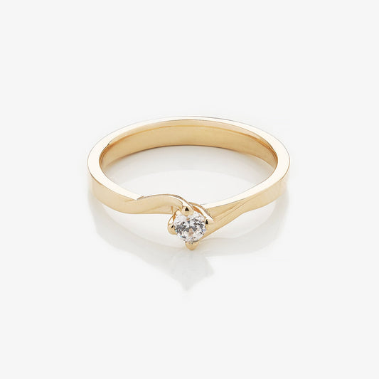 Каблучка з діамантом Round 0,1 ct