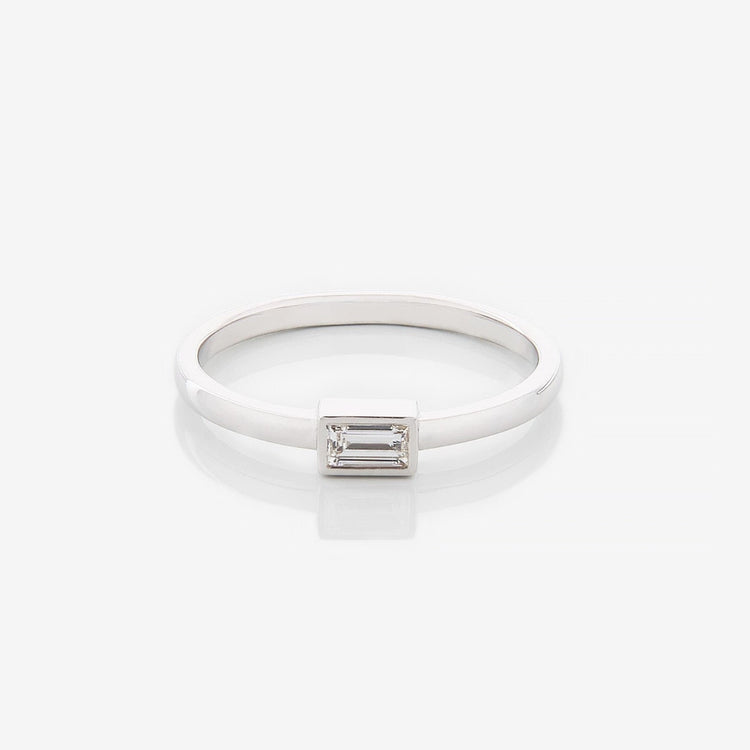 Каблучка з діамантом Baguette 0,2 ct