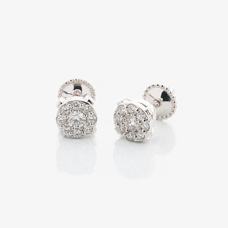 Сережки з діамантами Round по 0,1 ct