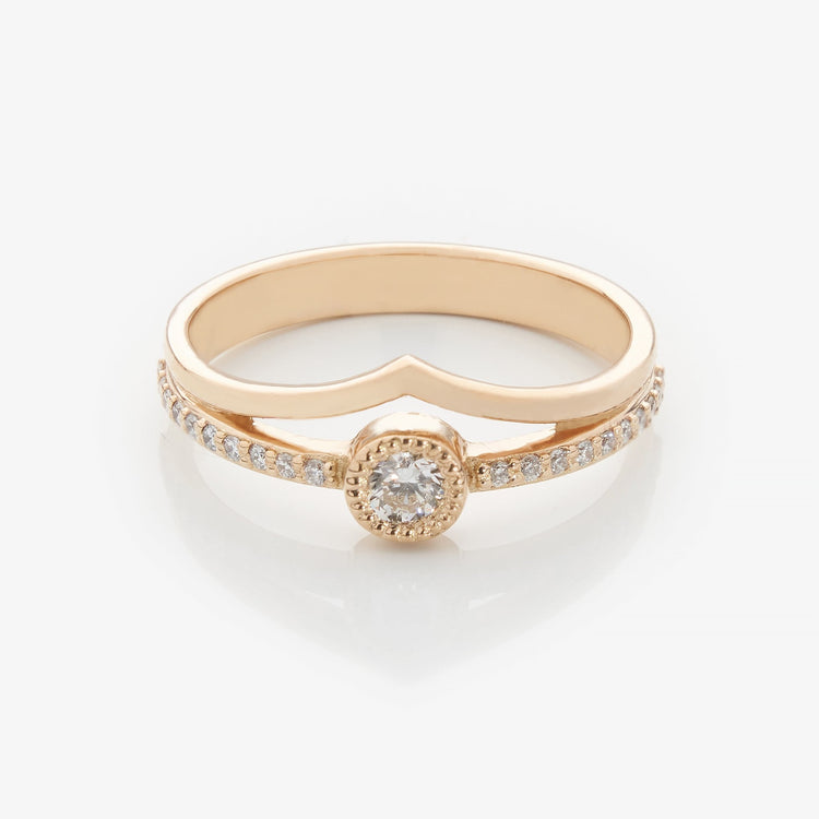 Каблучка з діамантом Round 0,1 ct