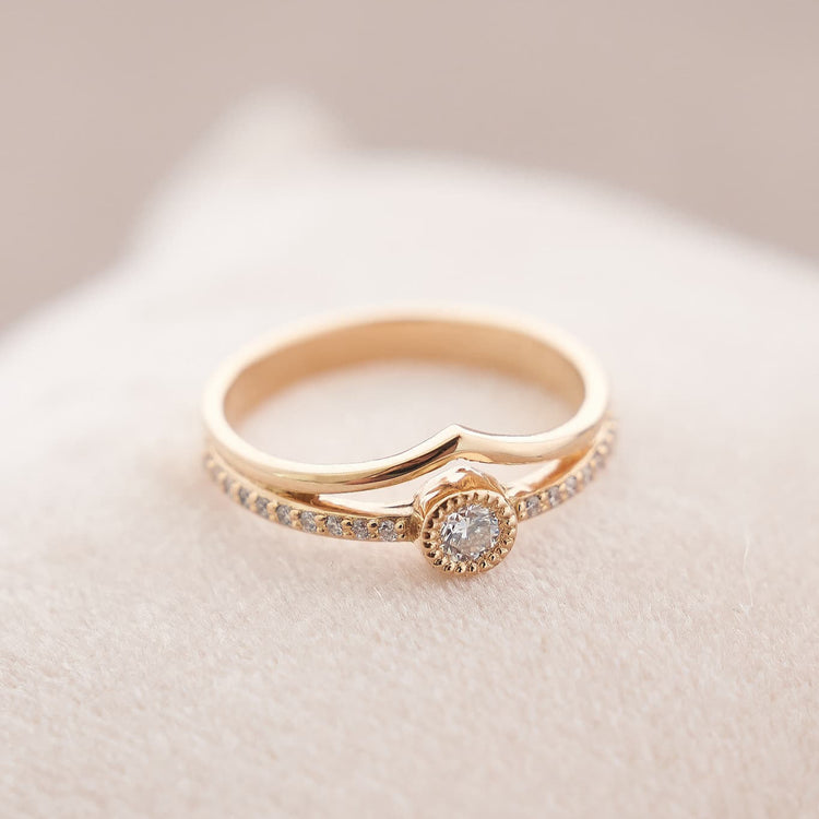 Каблучка з діамантом Round 0,1 ct