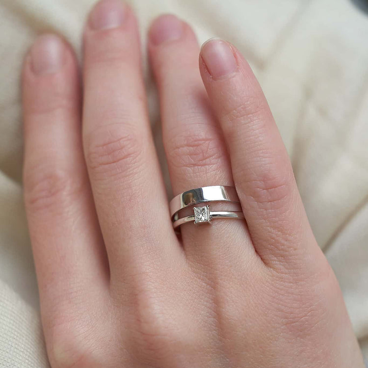 Каблучка з діамантом Princess 0,2 ct