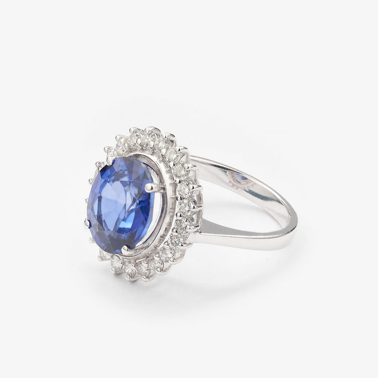 Каблучка з сапфіром огранки Oval 3 ct