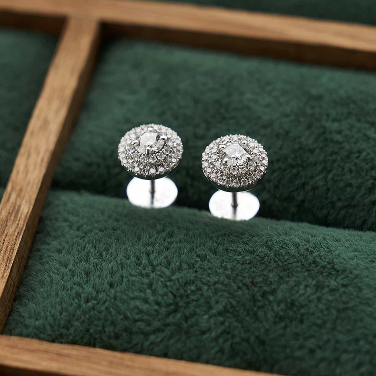 Сережки з діамантами Round по 0,2 ct
