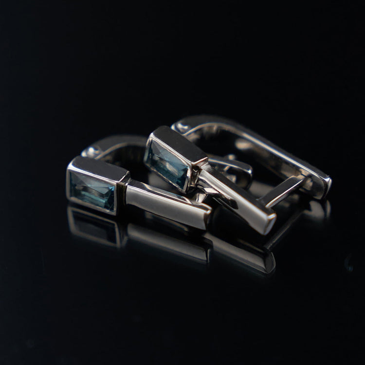 Сережки з сапфірами Baguette по 0,35 ct