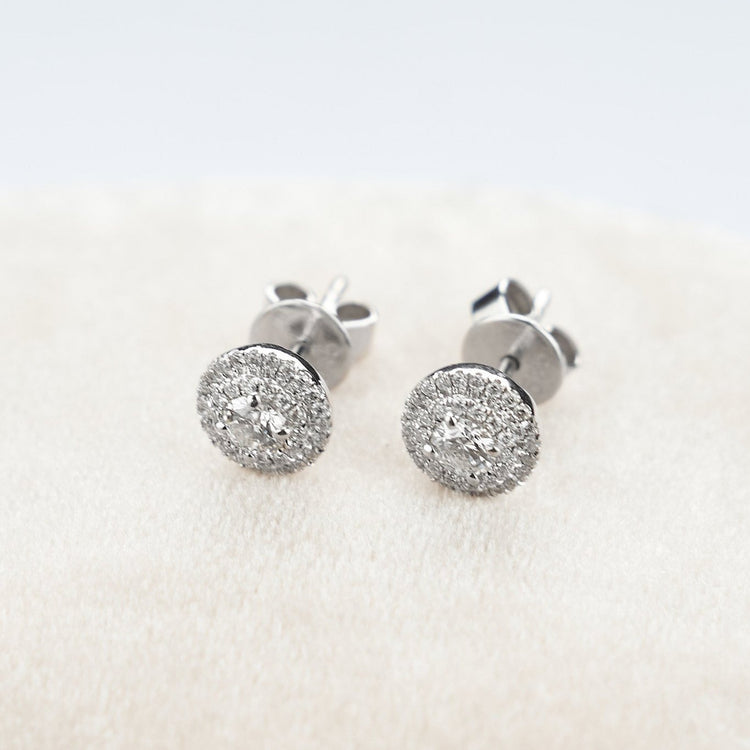 Сережки з діамантами Round по 0,2 ct