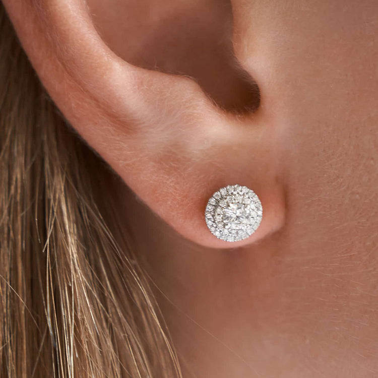Сережки з діамантами Round по 0,2 ct
