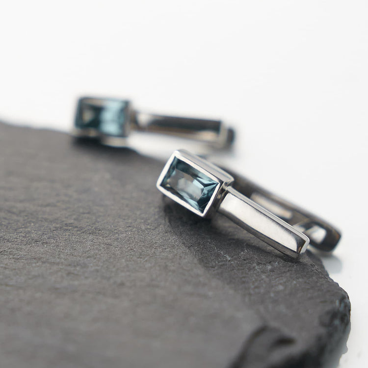 Сережки з сапфірами Baguette по 0,35 ct