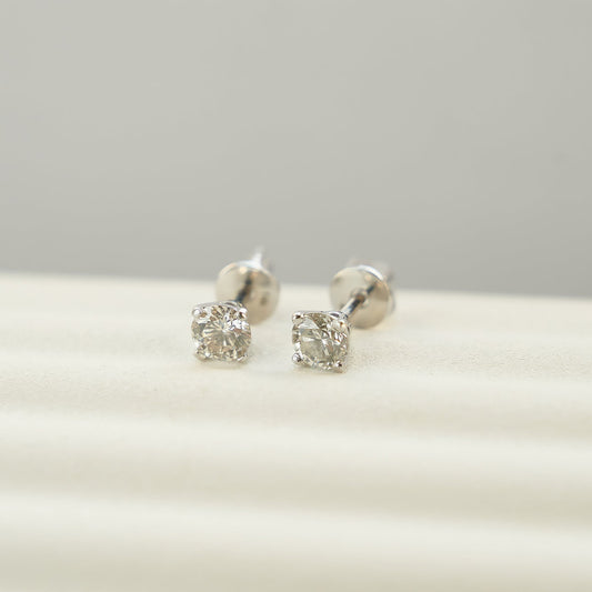 Сережки з діамантами Round по 0,3 ct