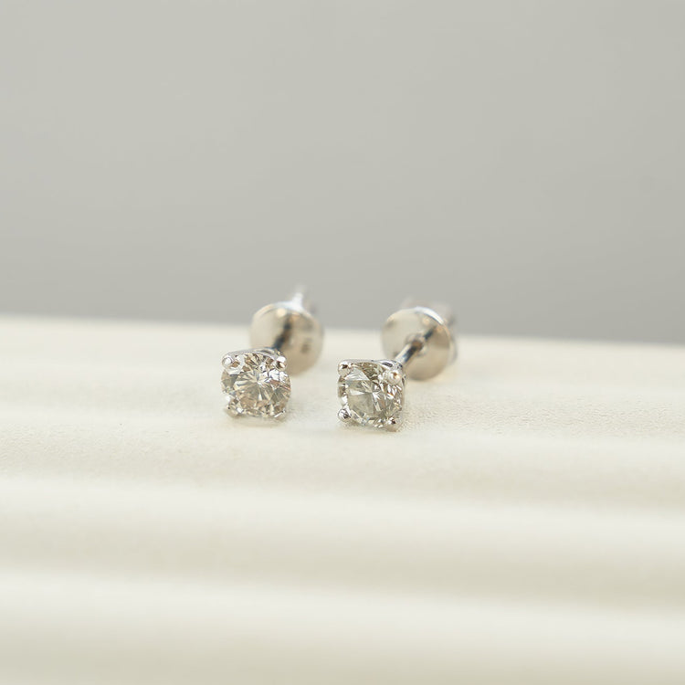 Сережки з діамантами Round по 0,3 ct