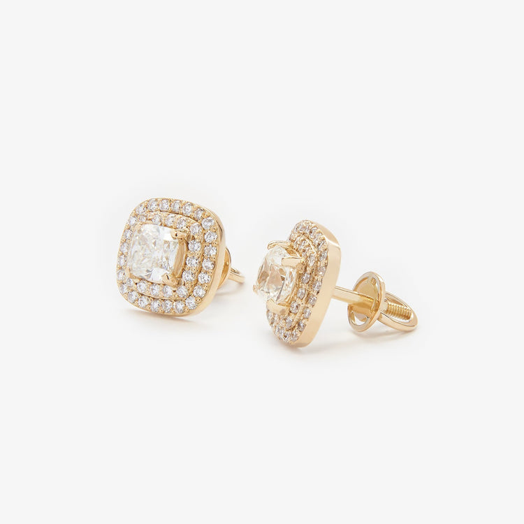 Сережки з діамантами Cushion по 0,5 ct