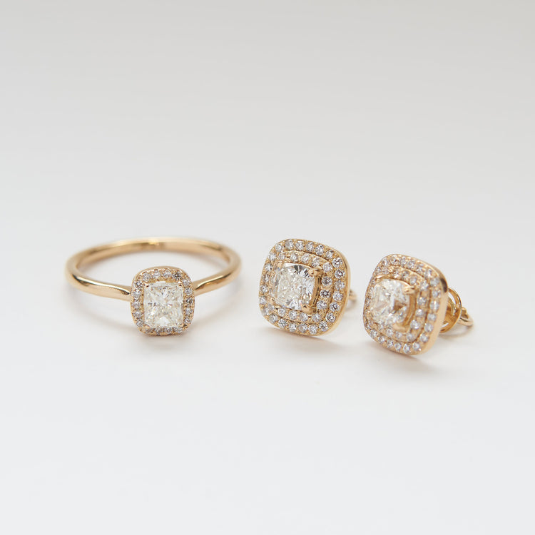 Каблучка з діамантом Radiant 0,5 ct