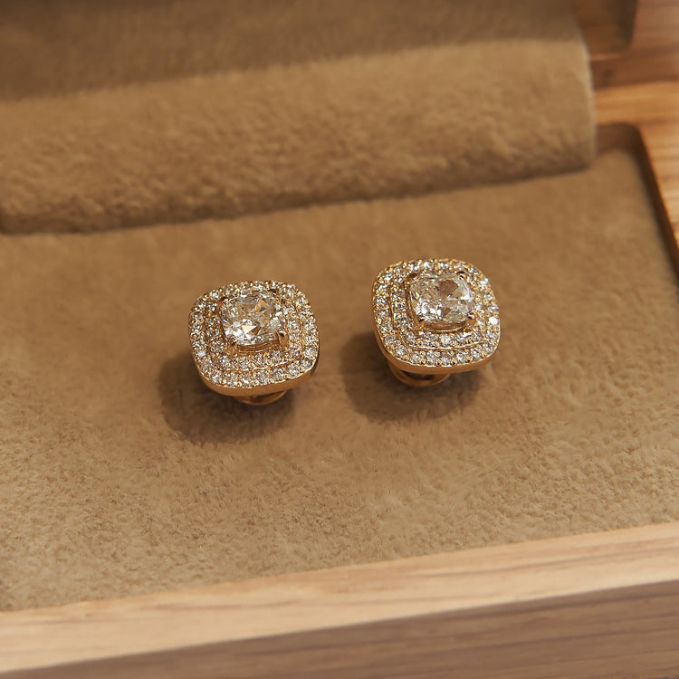 Сережки з діамантами Cushion по 0,5 ct