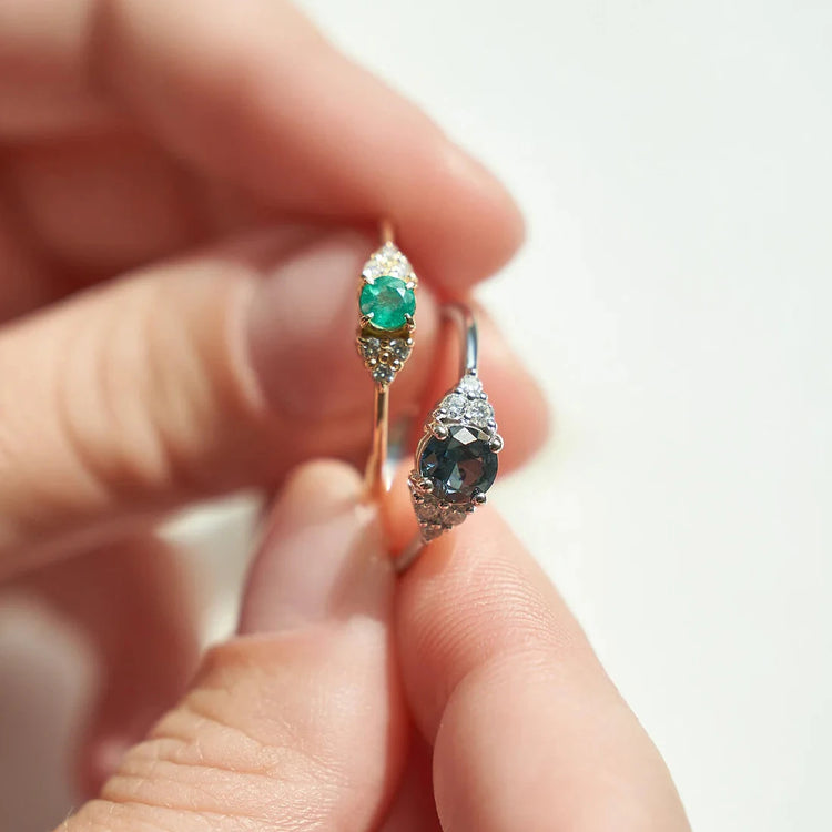 Каблучка з смарагдом Round 0,2 ct