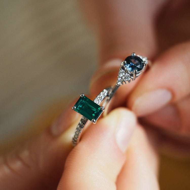 Каблучка з сапфіром Round 0,5 ct