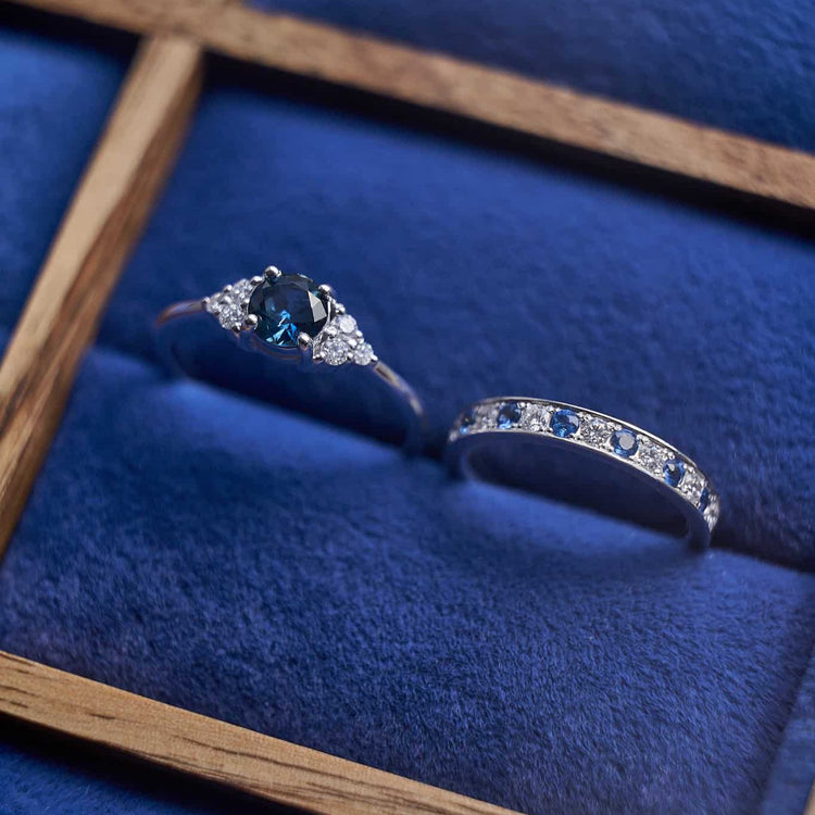 Каблучка з сапфіром Round 0,5 ct
