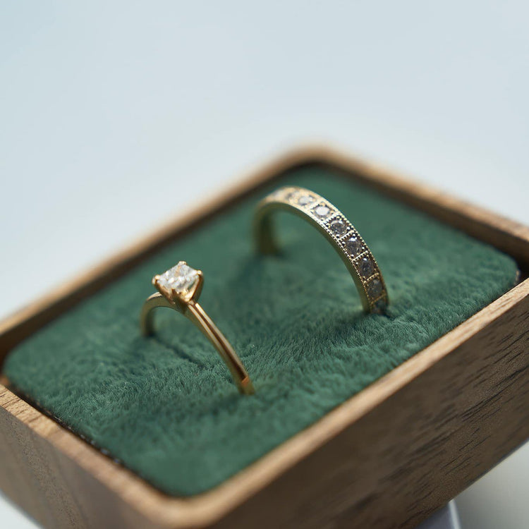 Каблучка з діамантом Princess 0,2 ct