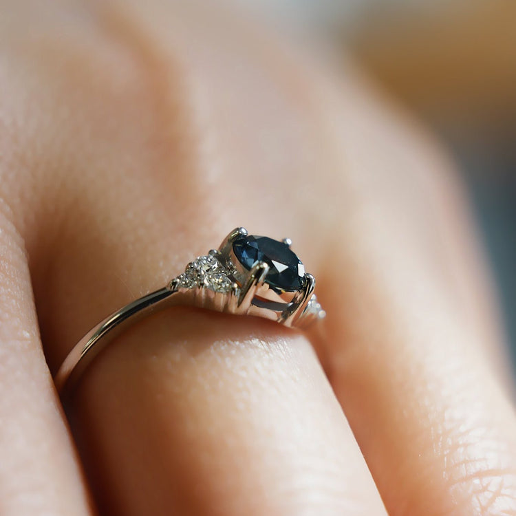 Каблучка з сапфіром Round 0,5 ct