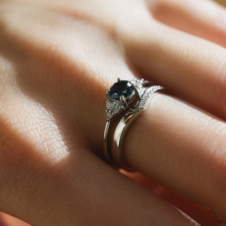 Каблучка з сапфіром Round 0,5 ct