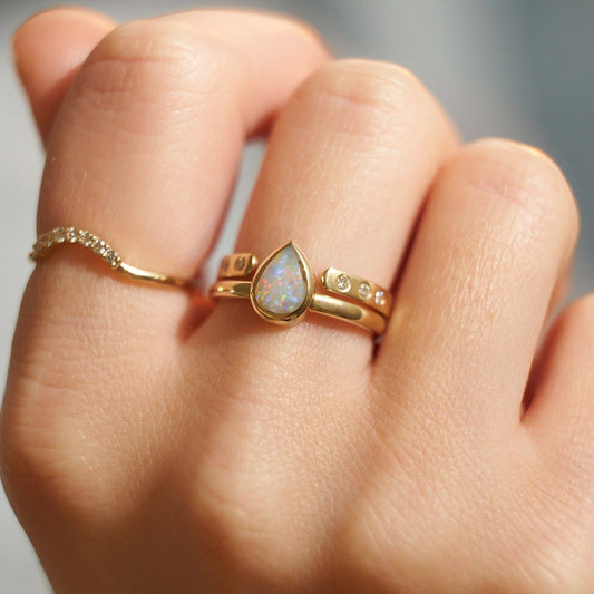 Золота каблучка Open з діамантами