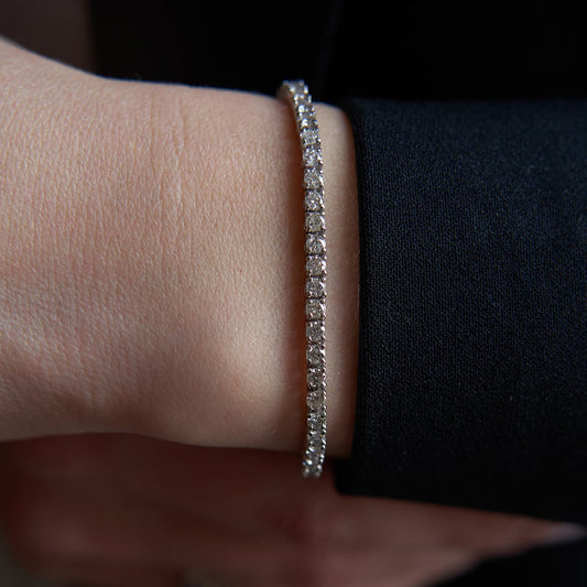 Золотий  тенісний браслет з діамантами