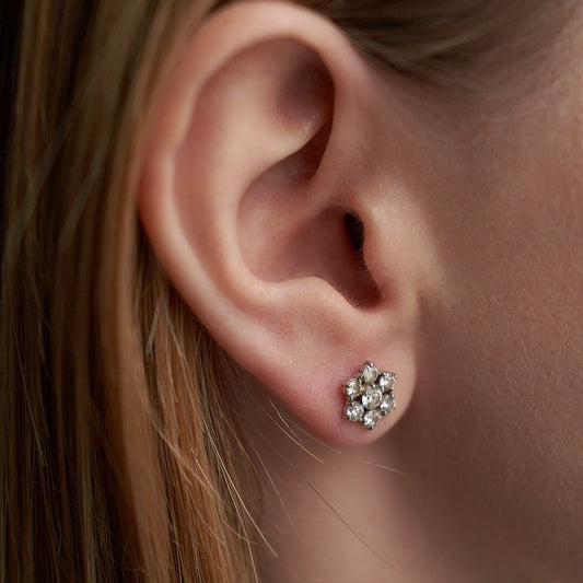 Сережки з діамантами Round по 0,1 ct
